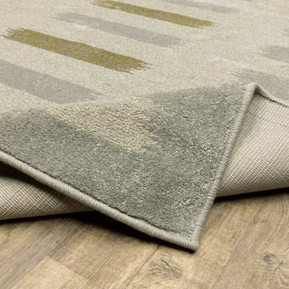 Branson Geometric Beige/ Grey Cut Pile Rug