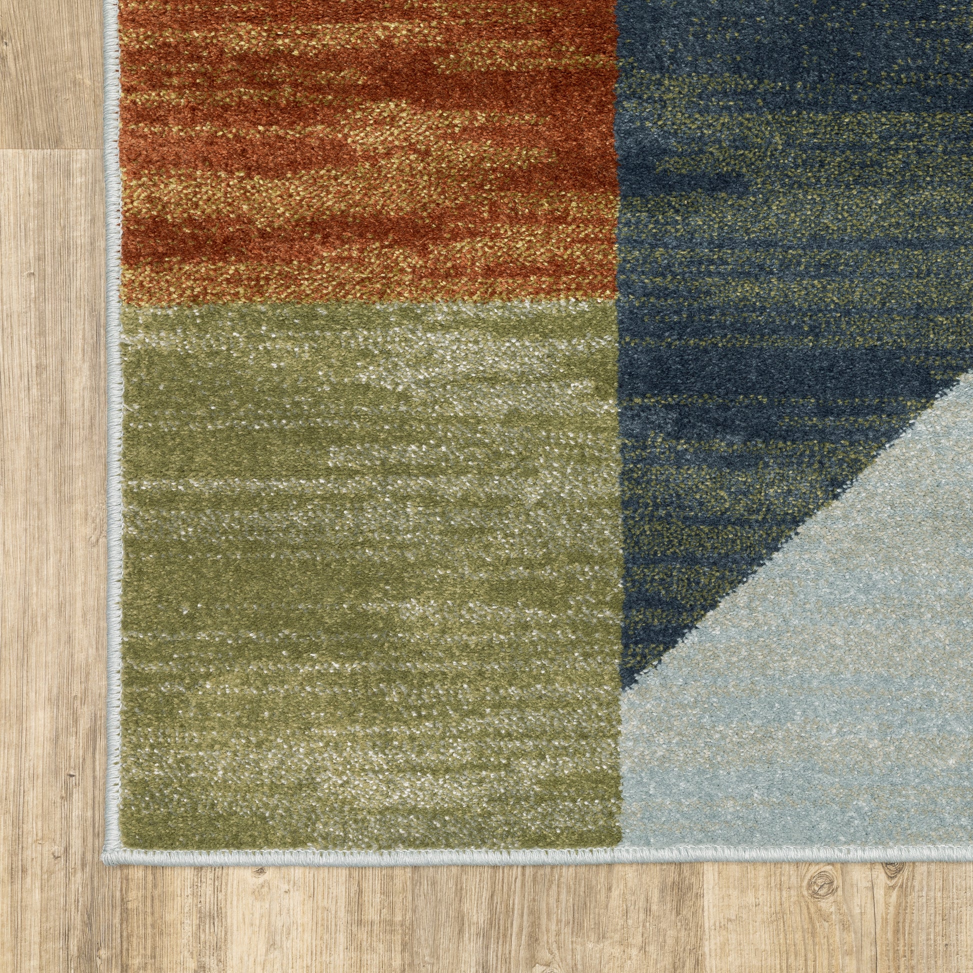 Branson Distressed Beige/ Multi Geometric Cut Pile Rug