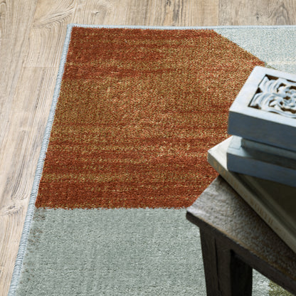 Branson Distressed Beige/ Multi Geometric Cut Pile Rug