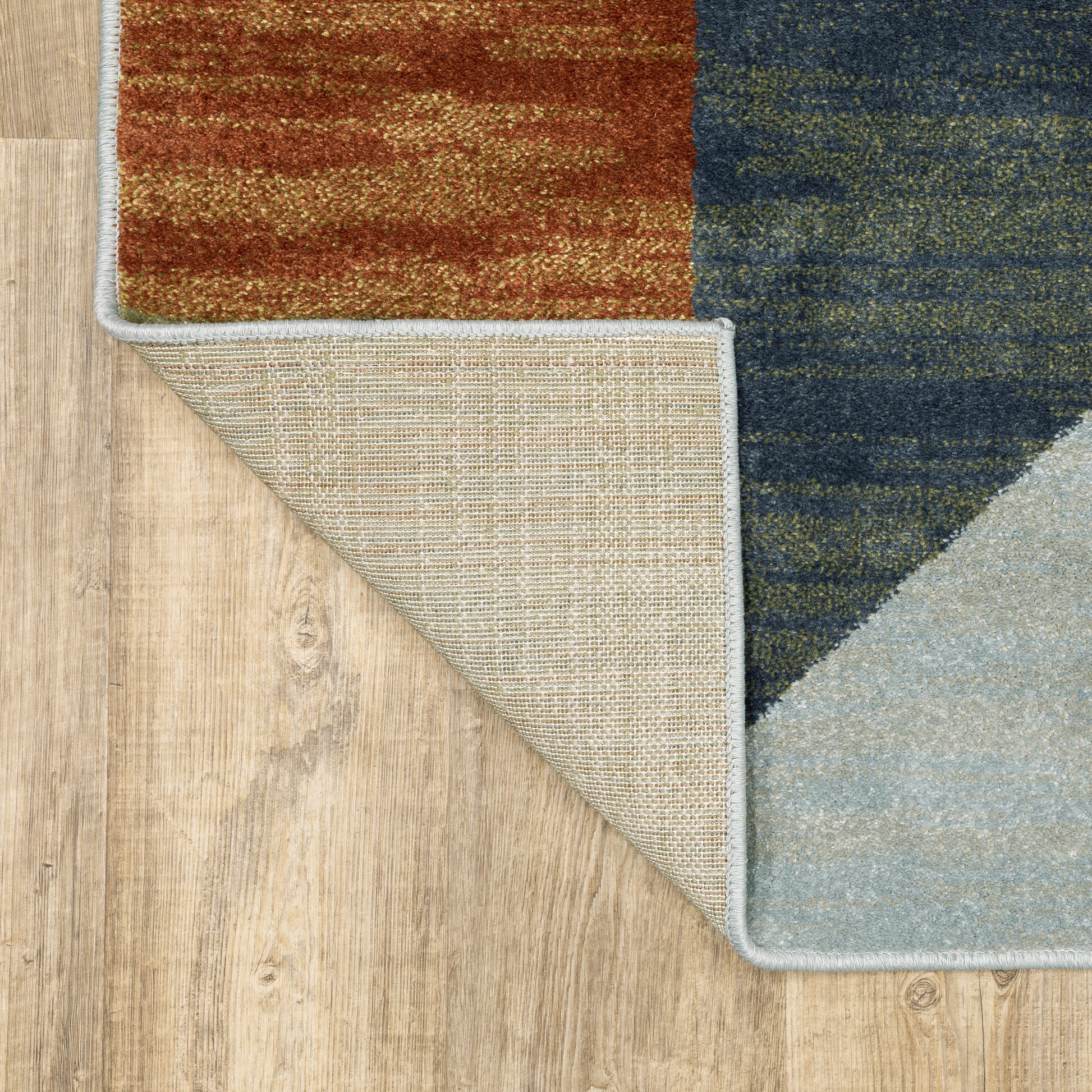 Branson Distressed Beige/ Multi Geometric Cut Pile Rug