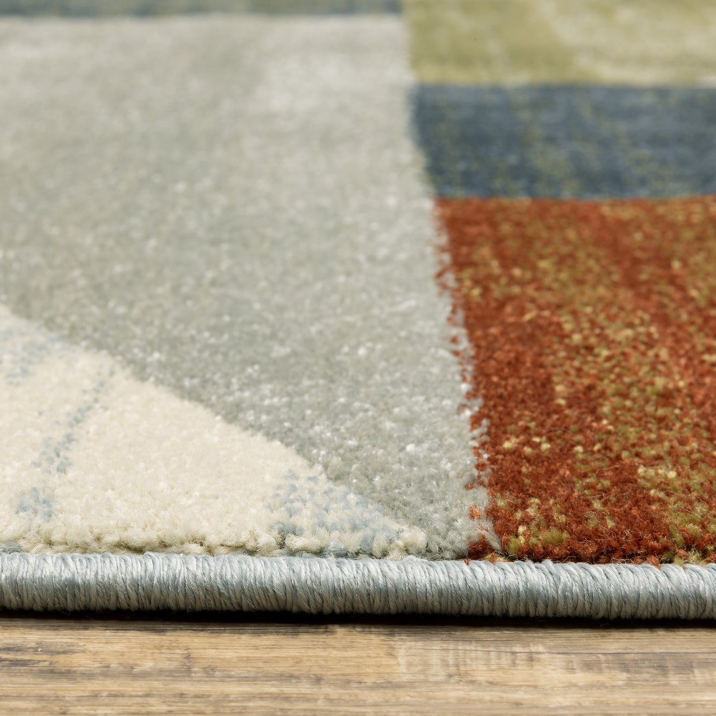 Branson Distressed Beige/ Multi Geometric Cut Pile Rug