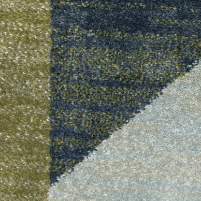 Branson Distressed Beige/ Multi Geometric Cut Pile Rug