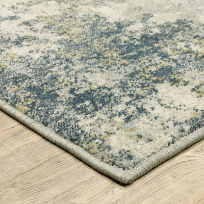 Branson Abstract Beige/ Blue Cut Pile Rug