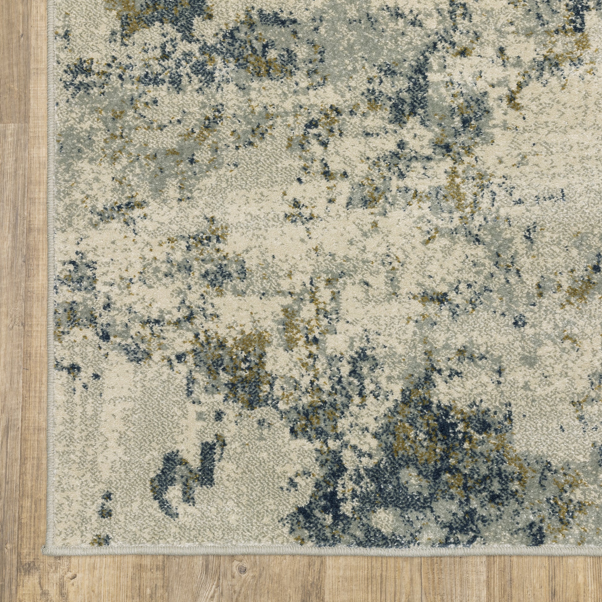 Branson Abstract Beige/ Blue Cut Pile Rug
