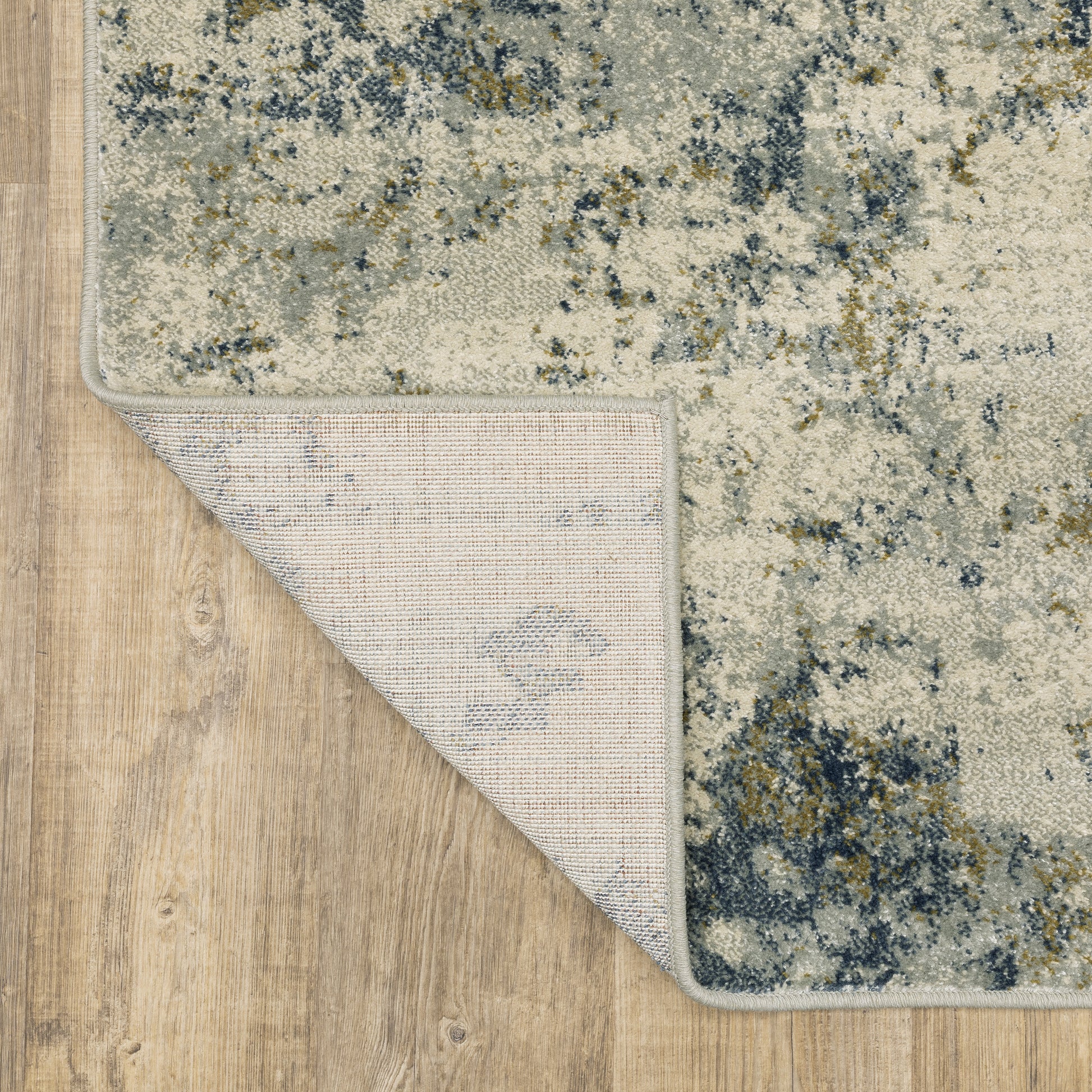 Branson Abstract Beige/ Blue Cut Pile Rug