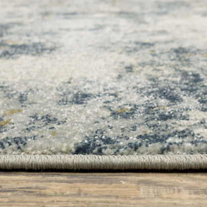 Branson Abstract Beige/ Blue Cut Pile Rug