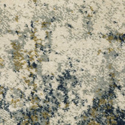 Branson Abstract Beige/ Blue Cut Pile Rug