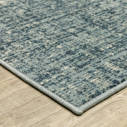 Branson Distressed Blue/ Blue Abstract Cut Pile Rug