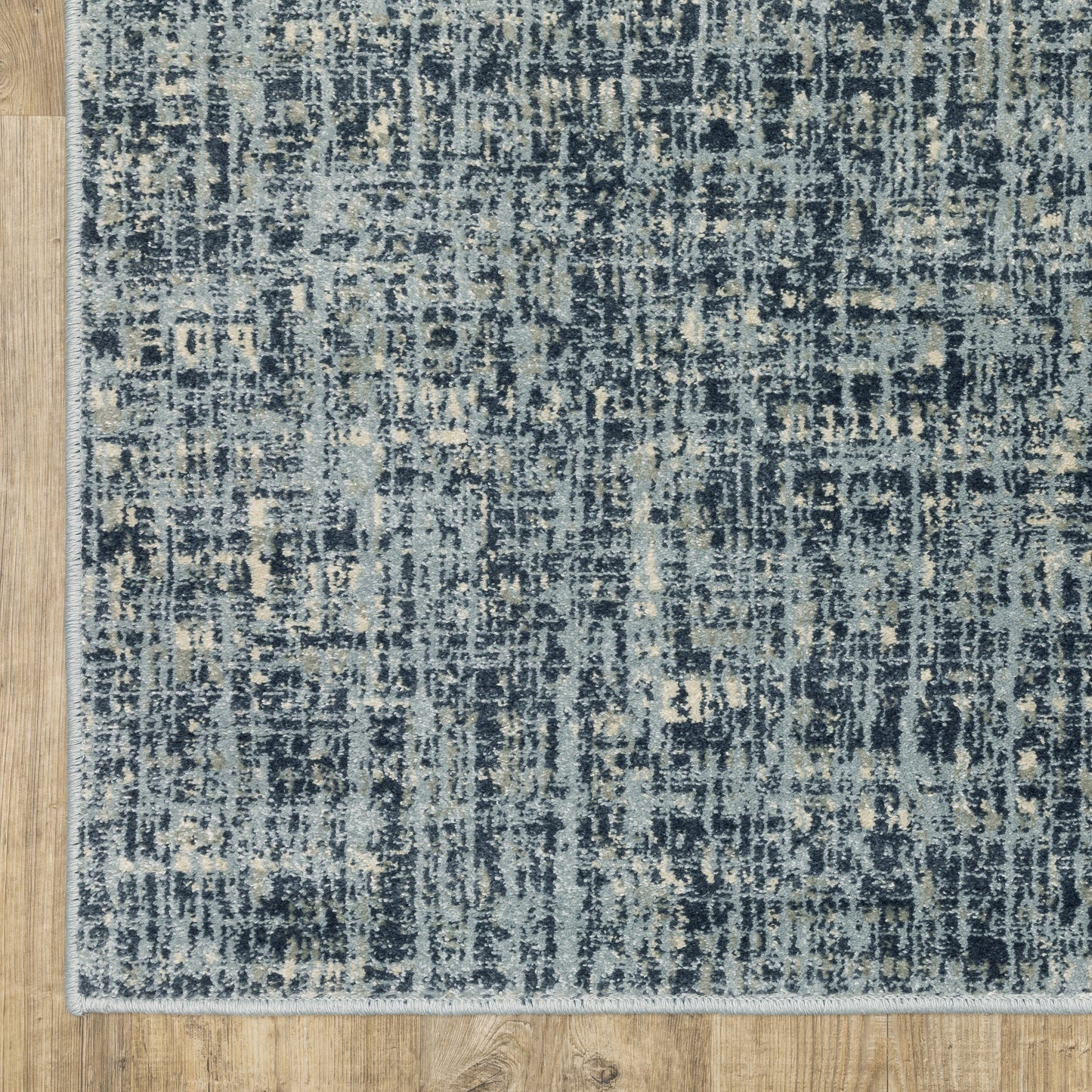 Branson Distressed Blue/ Blue Abstract Cut Pile Rug