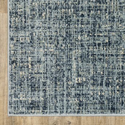 Branson Distressed Blue/ Blue Abstract Cut Pile Rug