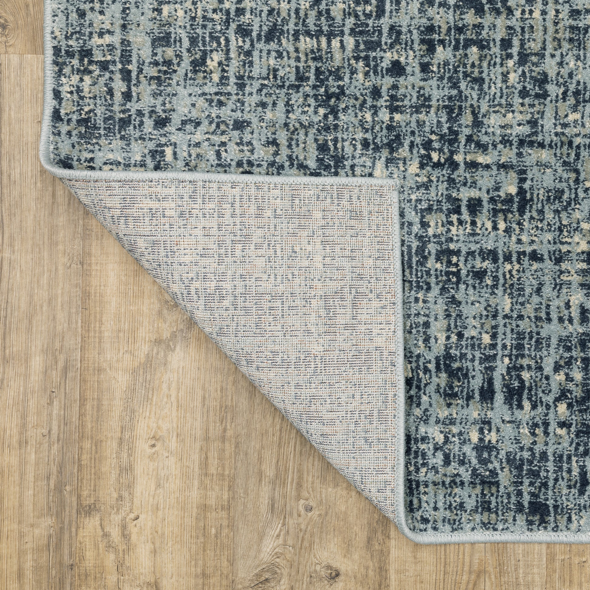 Branson Distressed Blue/ Blue Abstract Cut Pile Rug