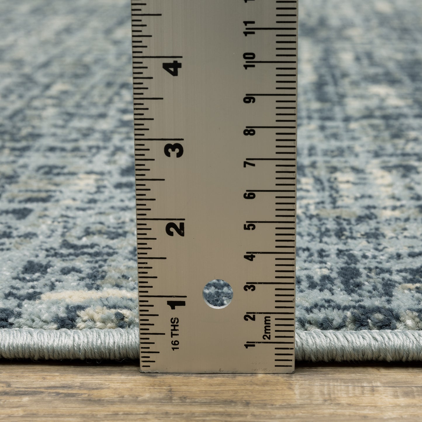 Branson Distressed Blue/ Blue Abstract Cut Pile Rug