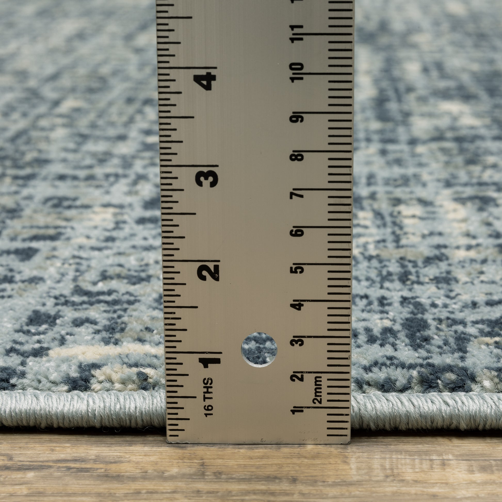 Branson Distressed Blue/ Blue Abstract Cut Pile Rug