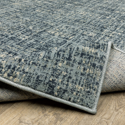 Branson Distressed Blue/ Blue Abstract Cut Pile Rug