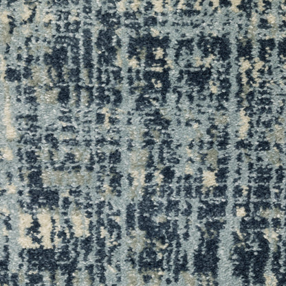 Branson Distressed Blue/ Blue Abstract Cut Pile Rug