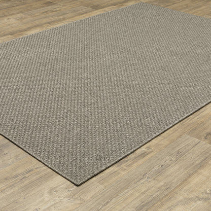 Caicos Solid Grey/ Grey Flat Weave Rug