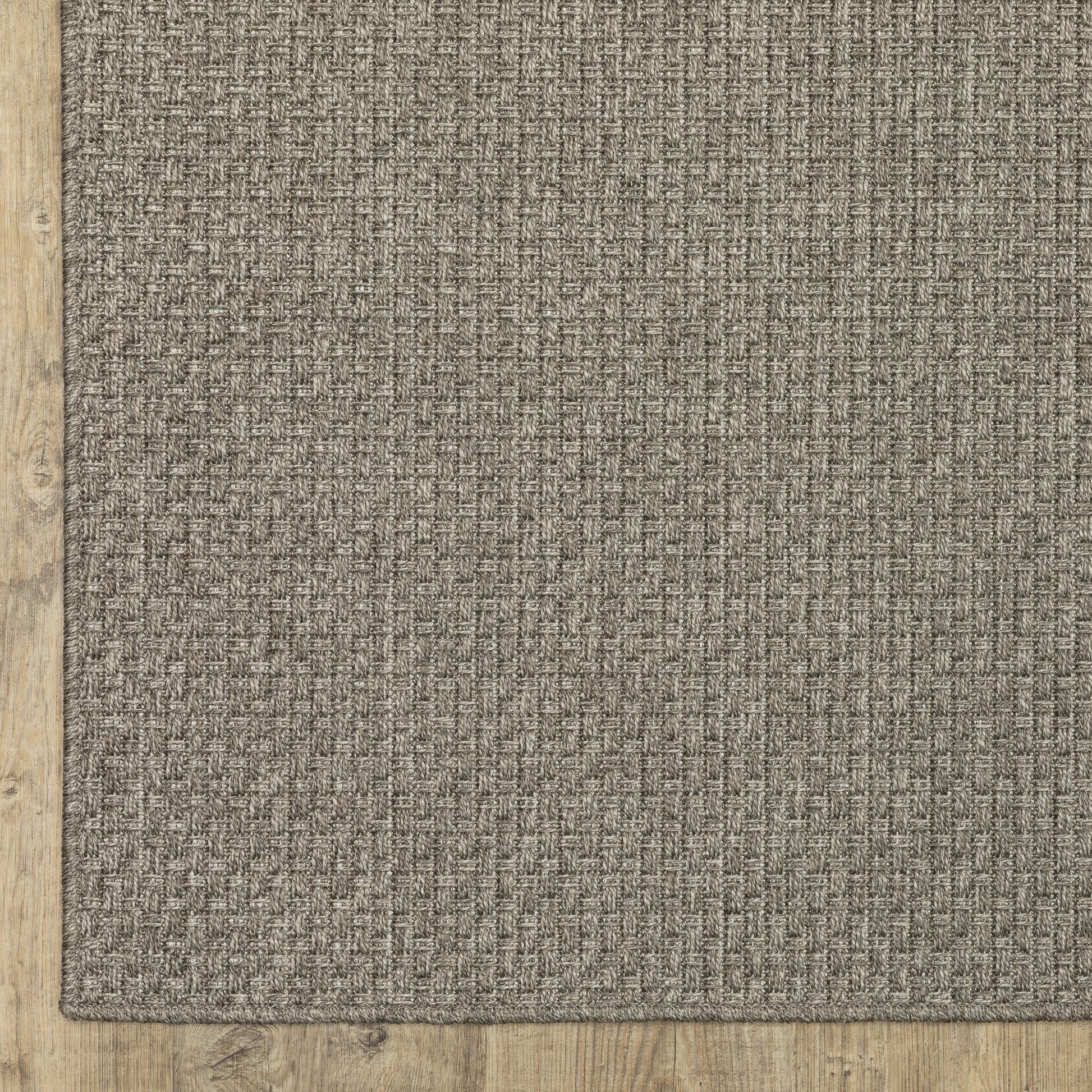 Caicos Solid Grey/ Grey Flat Weave Rug