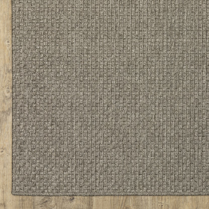Caicos Solid Grey/ Grey Flat Weave Rug