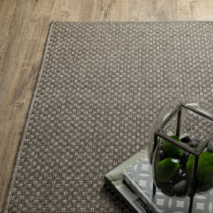 Caicos Solid Grey/ Grey Flat Weave Rug