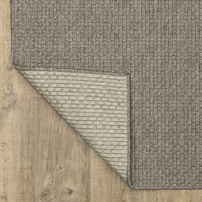 Caicos Solid Grey/ Grey Flat Weave Rug