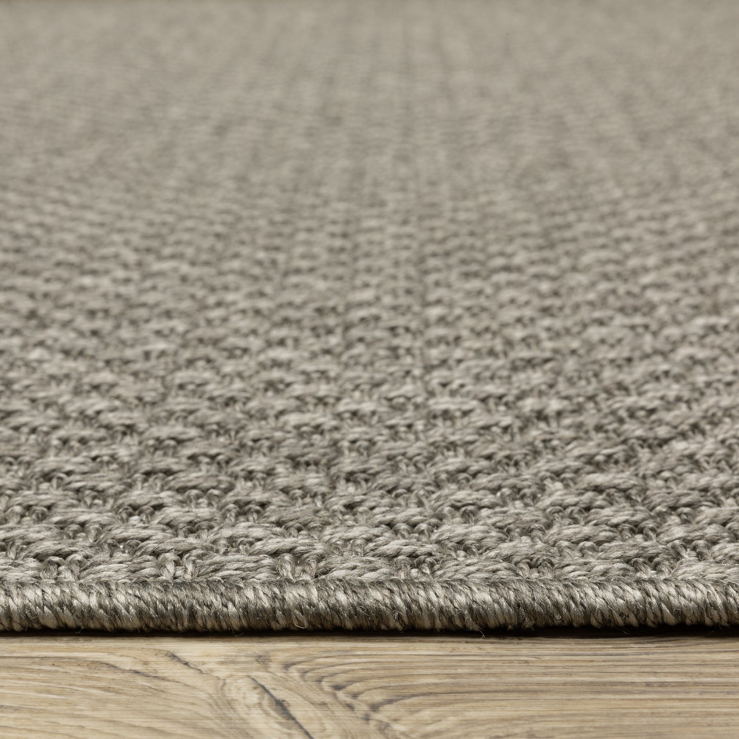 Caicos Solid Grey/ Grey Flat Weave Rug