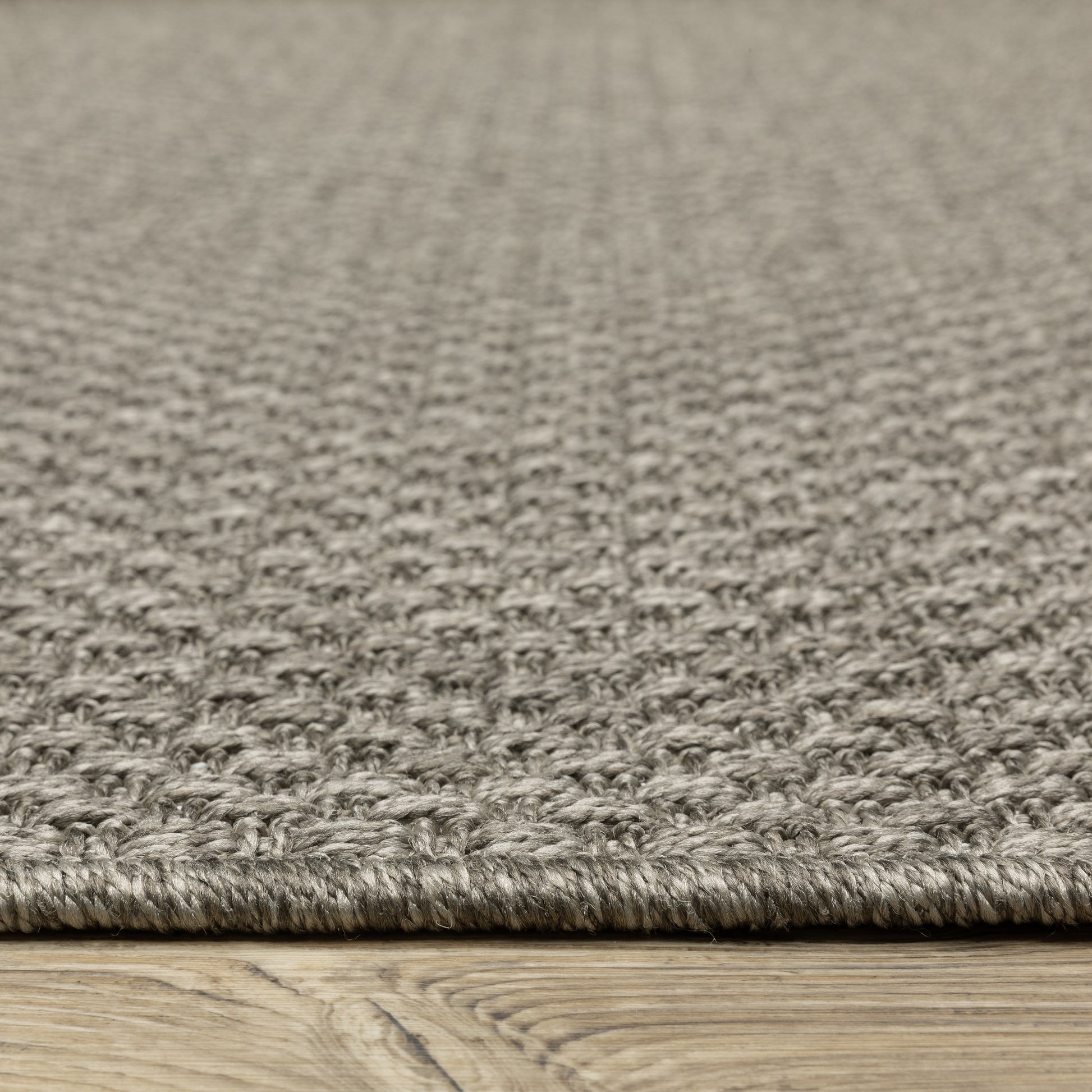 Caicos Solid Grey/ Grey Flat Weave Rug