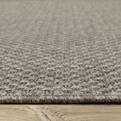 Caicos Solid Grey/ Grey Flat Weave Rug