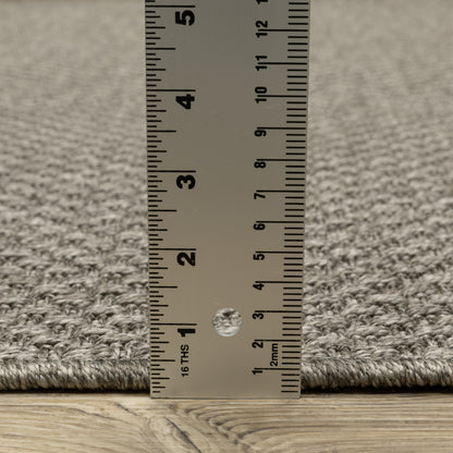 Caicos Solid Grey/ Grey Flat Weave Rug