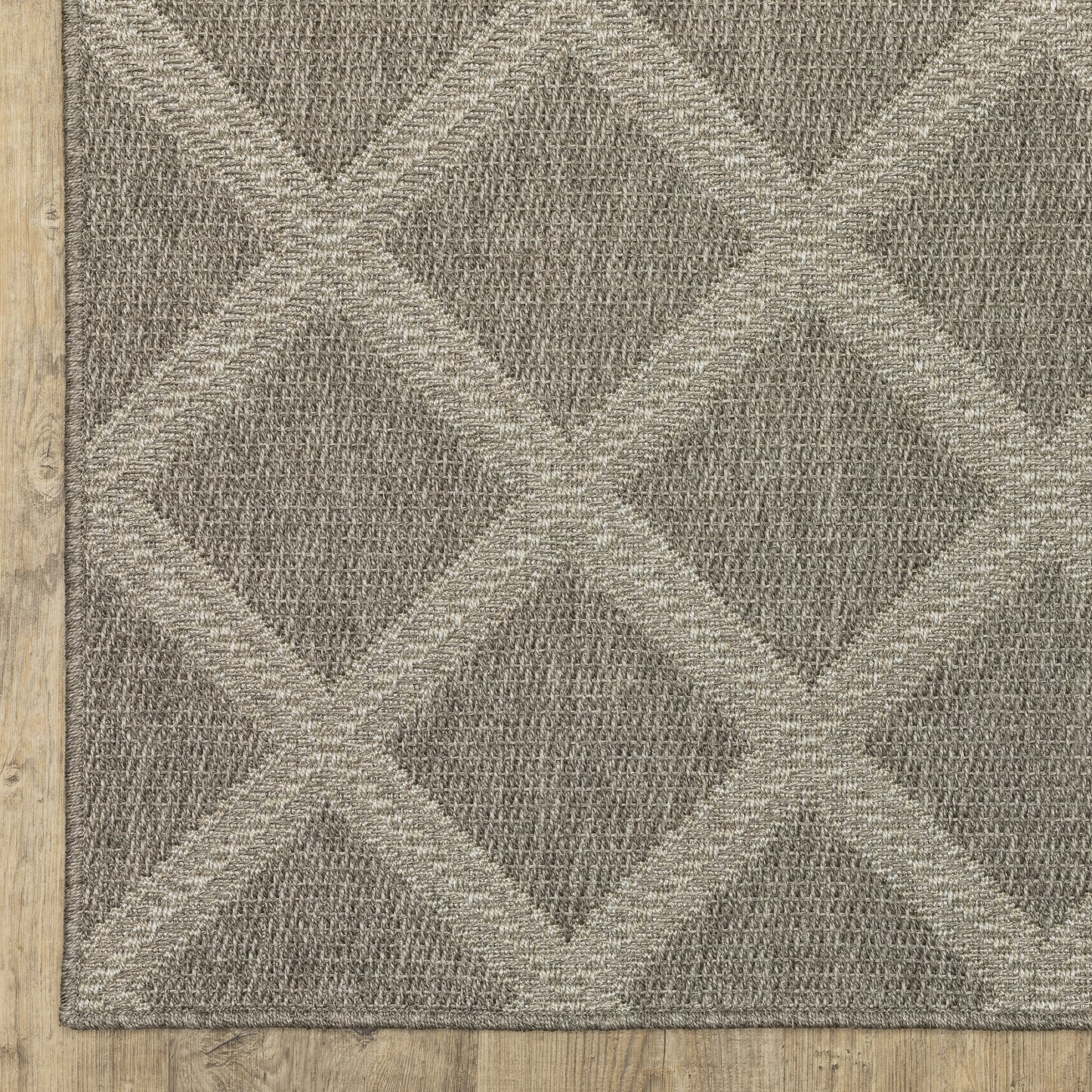 Caicos Lattice Grey/ Grey Geometric Flat Weave Rug