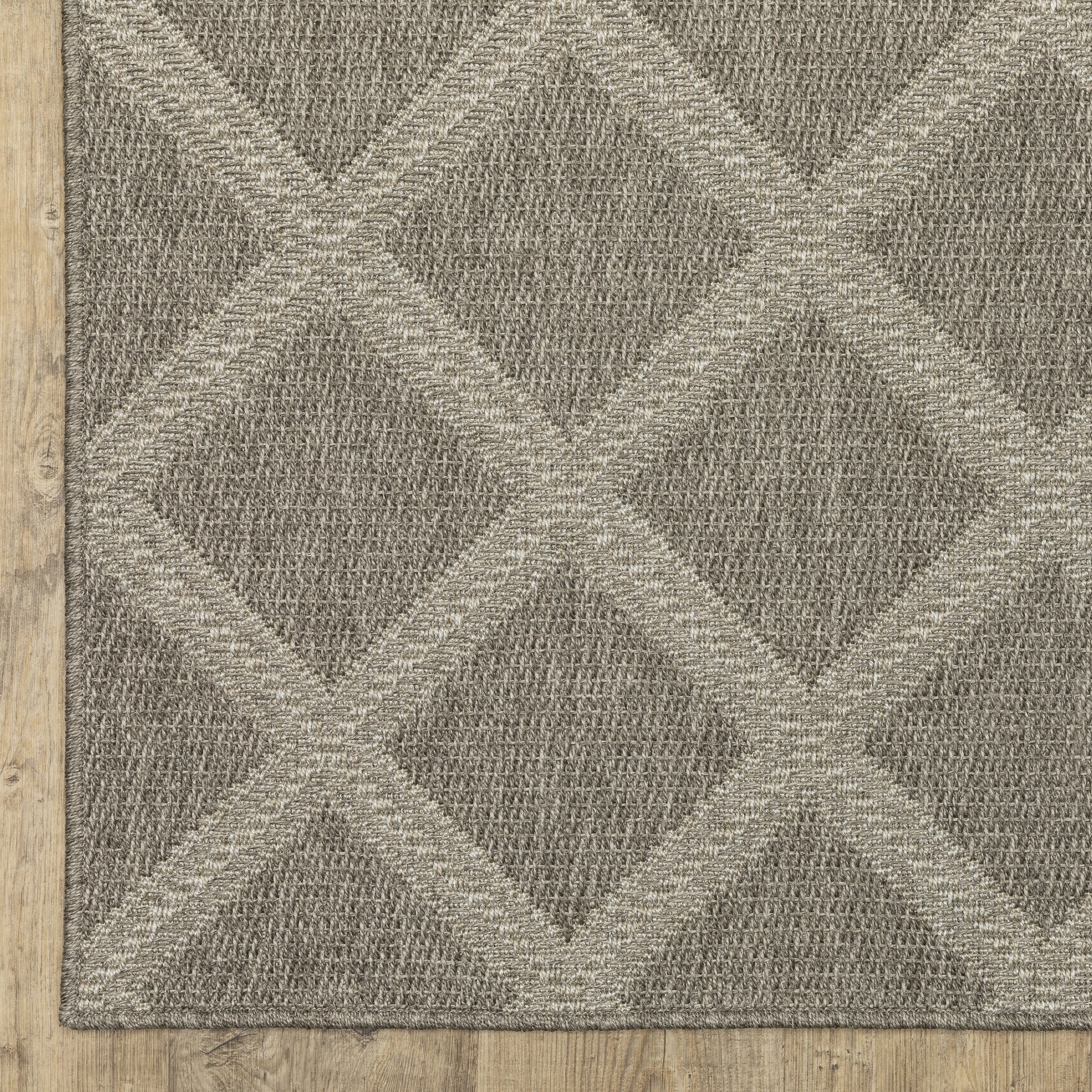 Caicos Lattice Grey/ Grey Geometric Flat Weave Rug