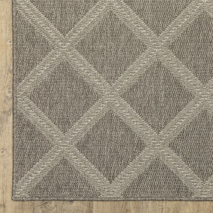 Caicos Lattice Grey/ Grey Geometric Flat Weave Rug