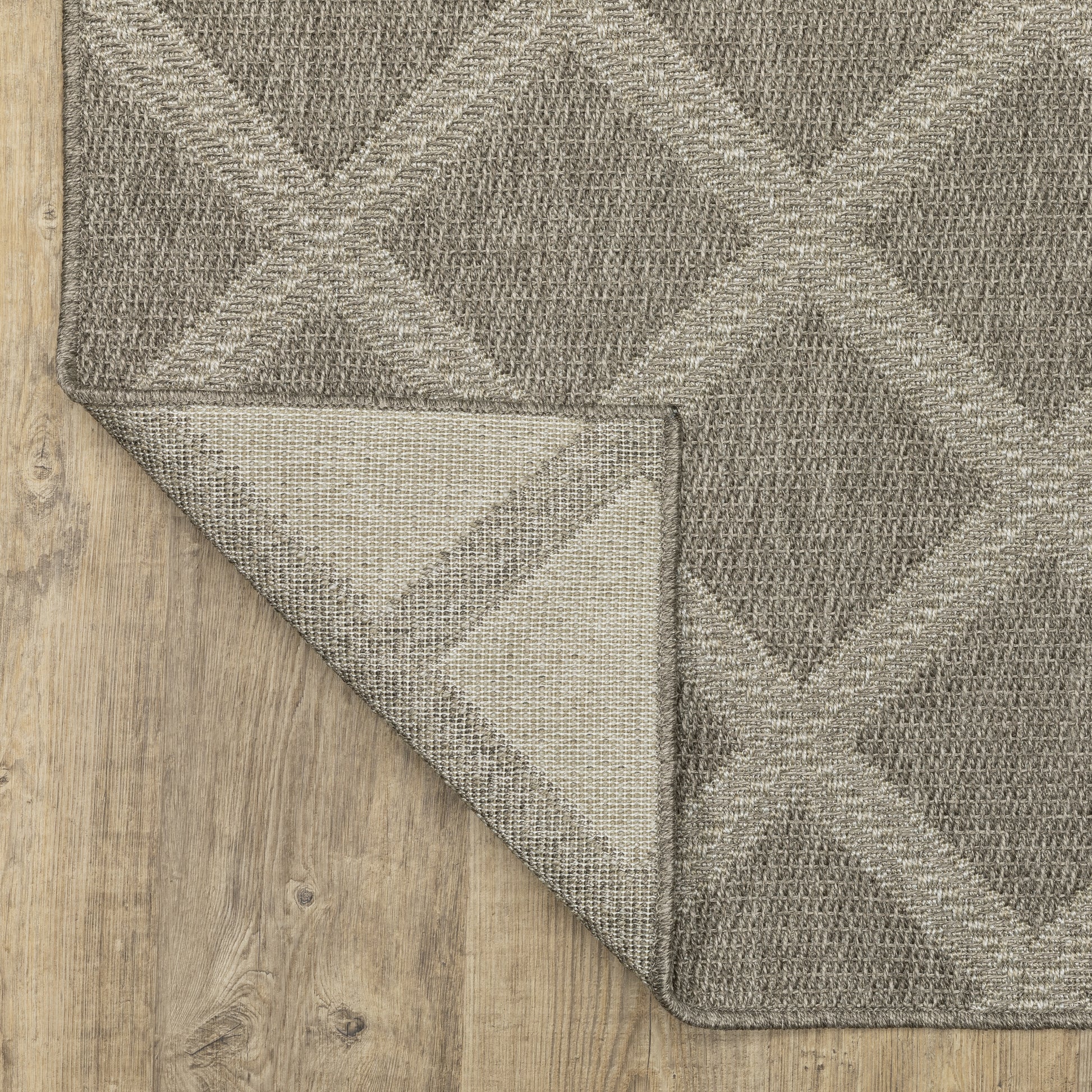 Caicos Lattice Grey/ Grey Geometric Flat Weave Rug