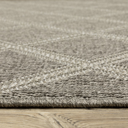Caicos Lattice Grey/ Grey Geometric Flat Weave Rug