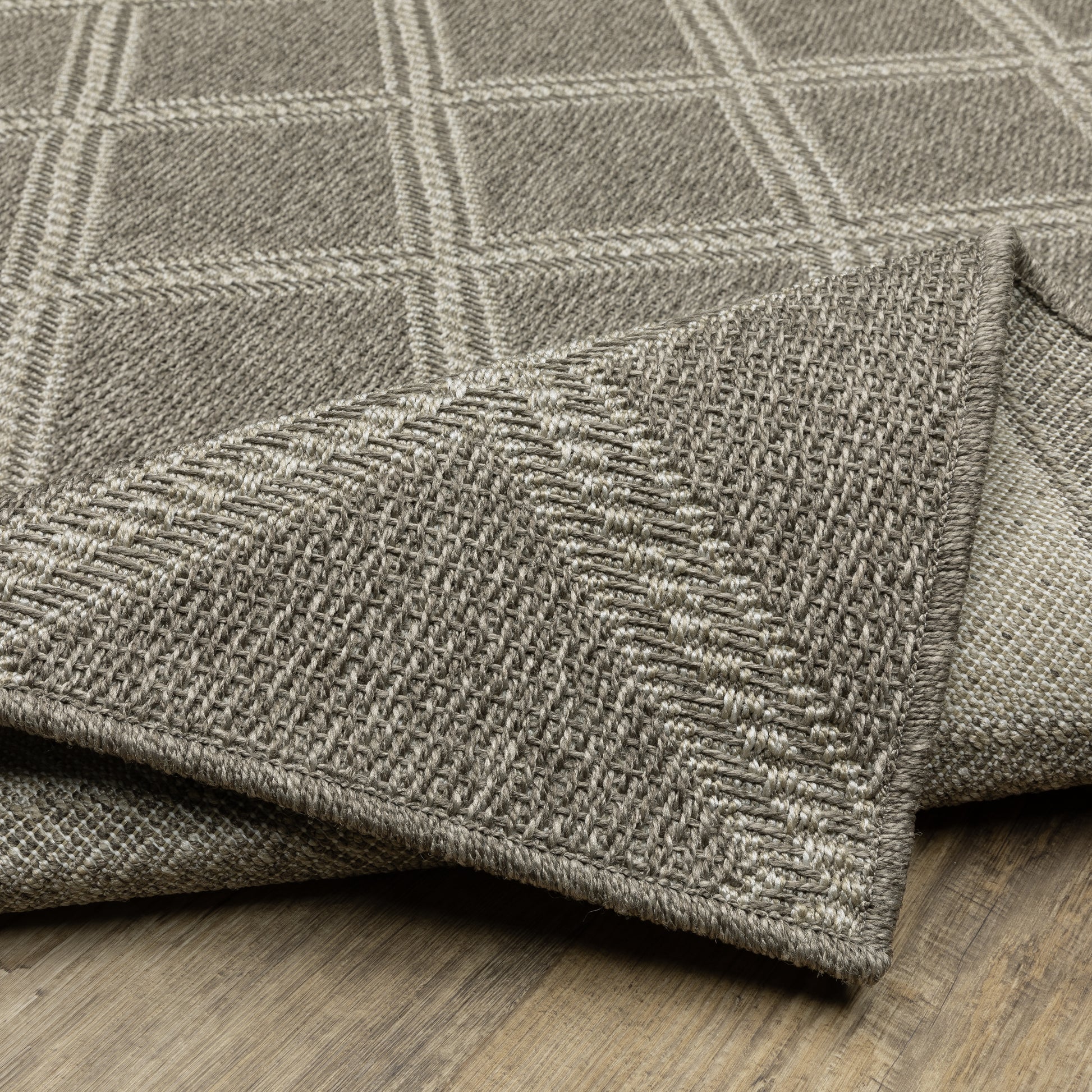 Caicos Lattice Grey/ Grey Geometric Flat Weave Rug