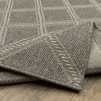 Caicos Lattice Grey/ Grey Geometric Flat Weave Rug
