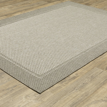 Caicos Border Grey/ Grey Flat Weave Rug