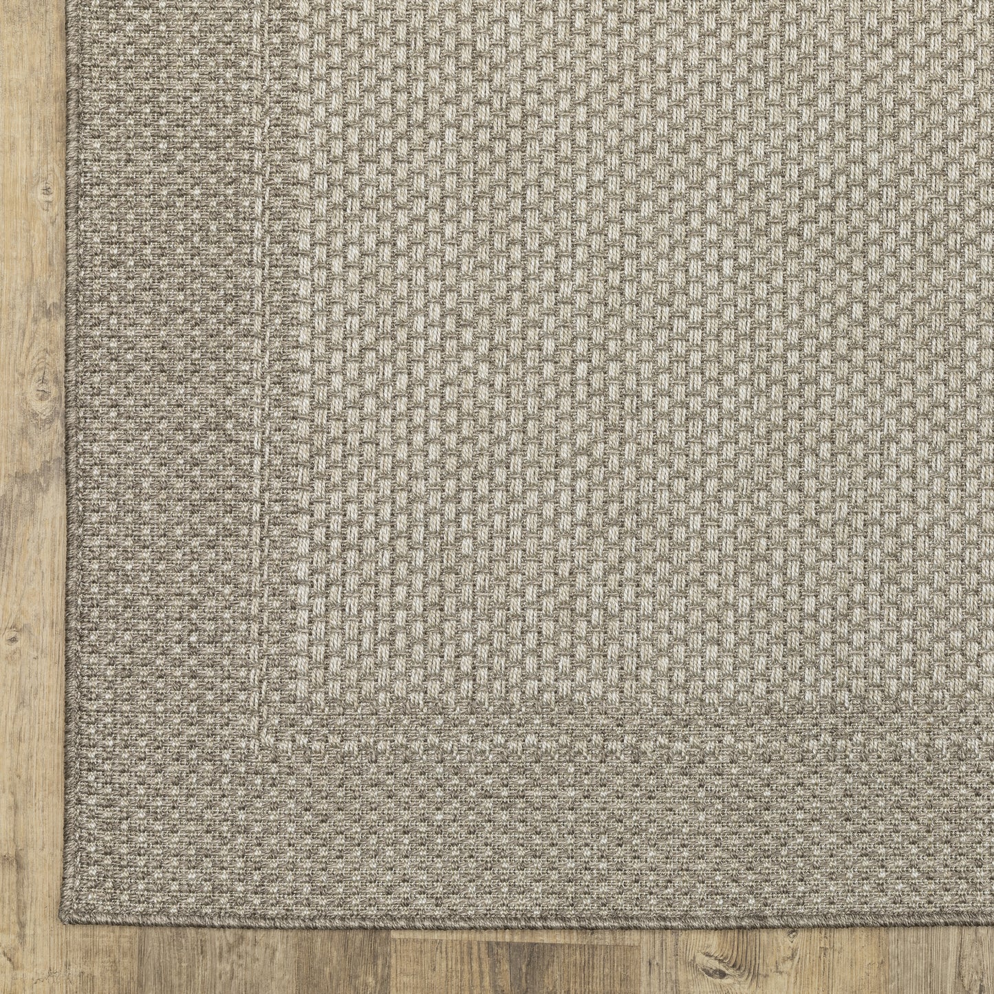 Caicos Border Grey/ Grey Flat Weave Rug