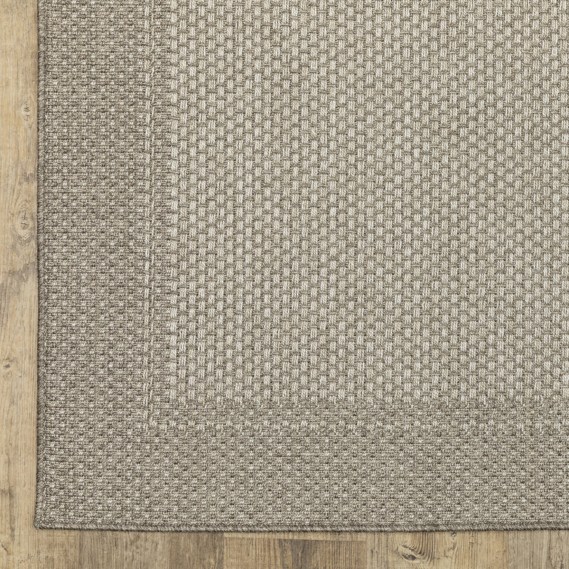 Caicos Border Grey/ Grey Flat Weave Rug