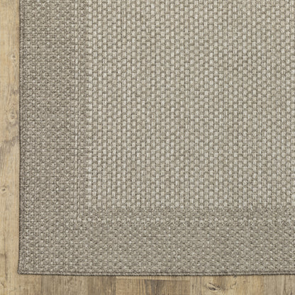Caicos Border Grey/ Grey Flat Weave Rug