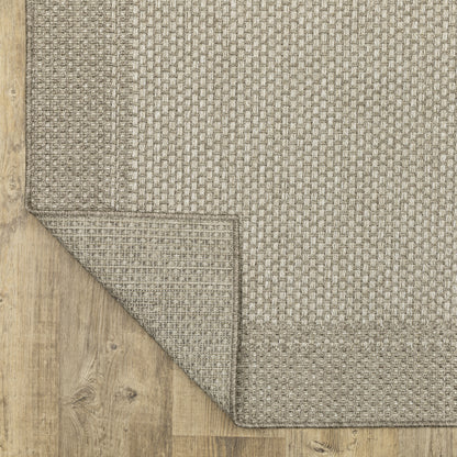 Caicos Border Grey/ Grey Flat Weave Rug