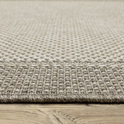 Caicos Border Grey/ Grey Flat Weave Rug