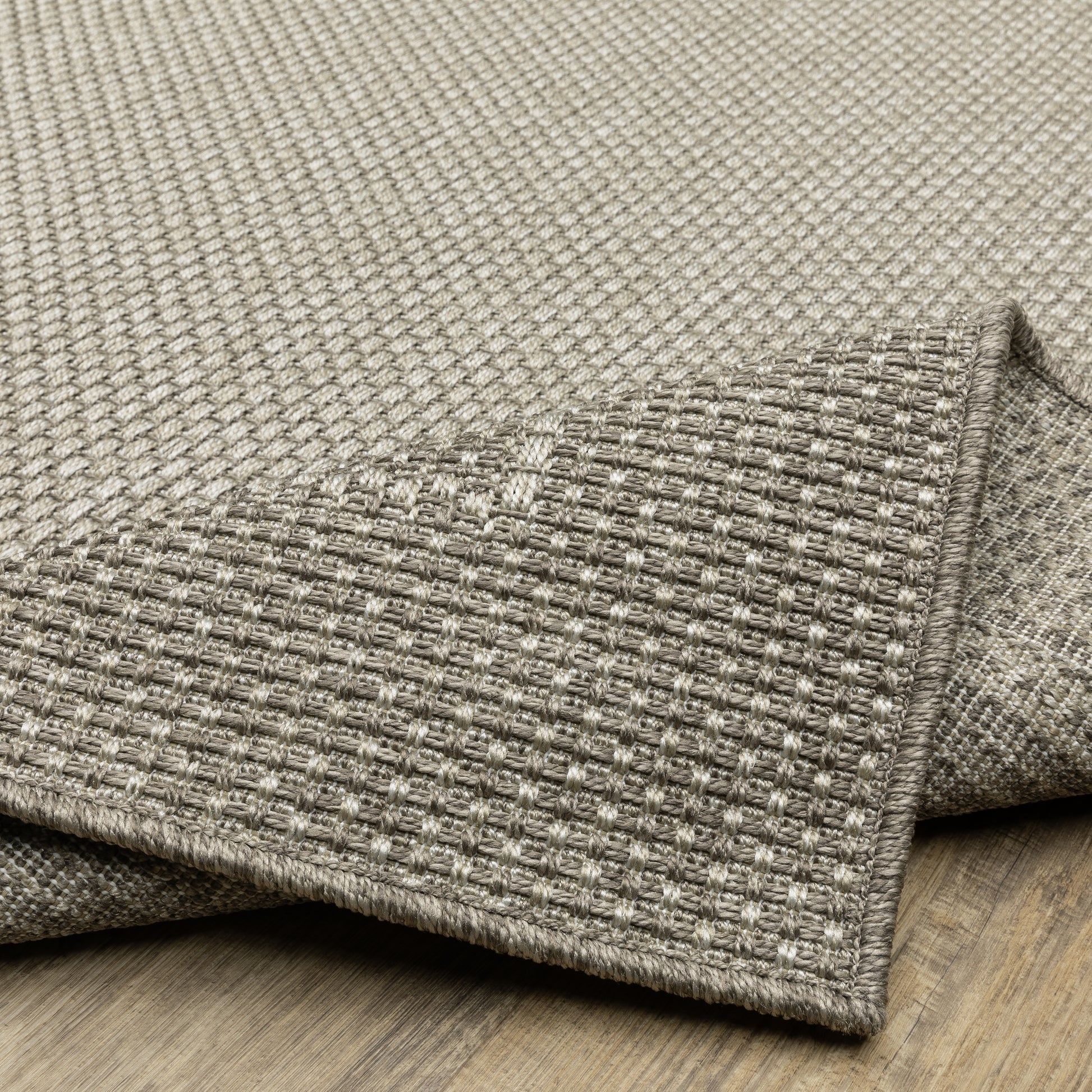 Caicos Border Grey/ Grey Flat Weave Rug