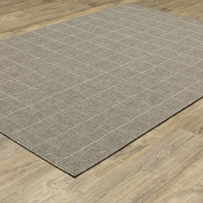 Caicos Geometric Grey/ Grey Flat Weave Rug