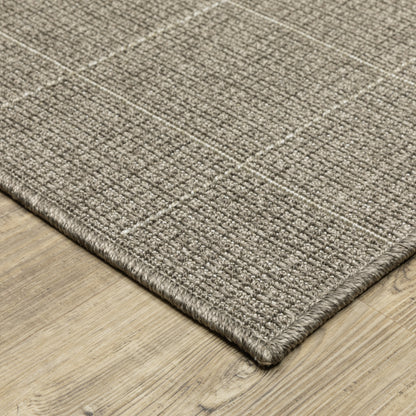 Caicos Geometric Grey/ Grey Flat Weave Rug