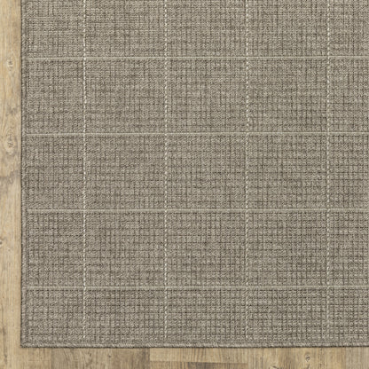 Caicos Geometric Grey/ Grey Flat Weave Rug
