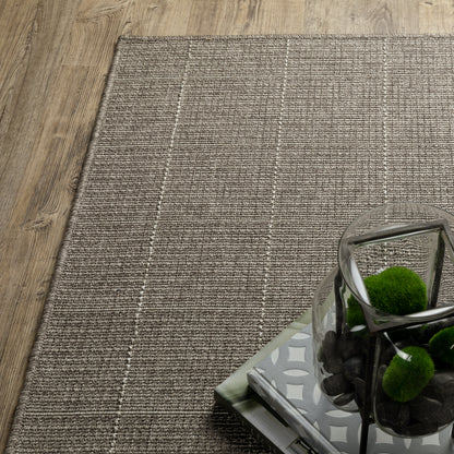 Caicos Geometric Grey/ Grey Flat Weave Rug