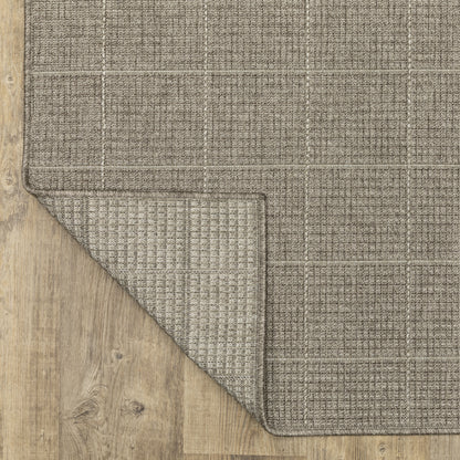 Caicos Geometric Grey/ Grey Flat Weave Rug