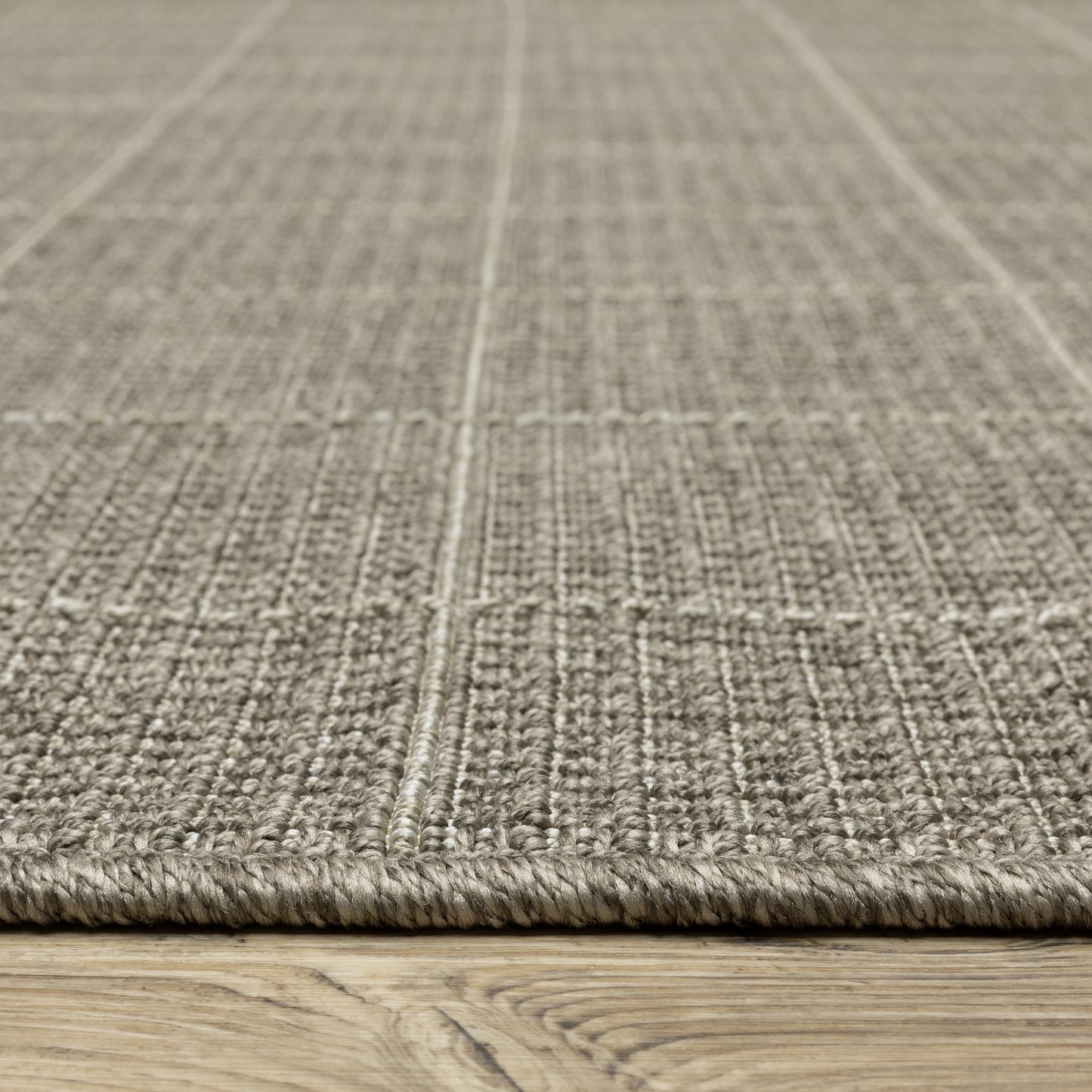 Caicos Geometric Grey/ Grey Flat Weave Rug