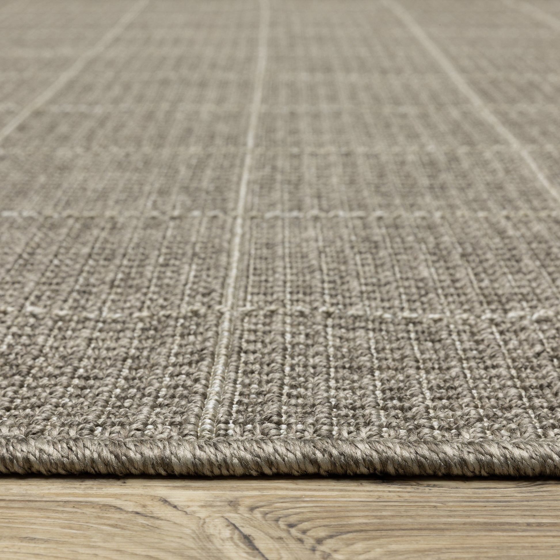 Caicos Geometric Grey/ Grey Flat Weave Rug