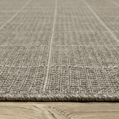 Caicos Geometric Grey/ Grey Flat Weave Rug